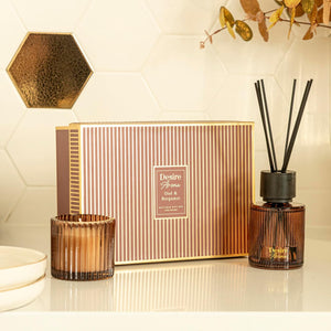 Oud & Bergamot Scented Candle & Reed Diffuser Set