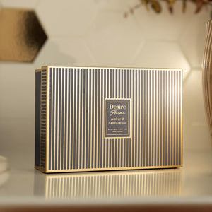 Amber & Sandalwood Scent Reed Diffuser Candle Set