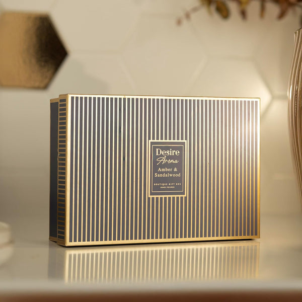 Amber & Sandalwood Scent Reed Diffuser Candle Set