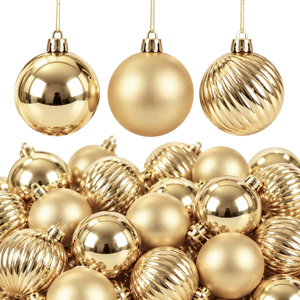 36 Pack Champagne Baubles Christmas Tree Decorations