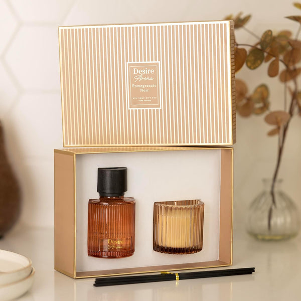 Pomegranate Noir Fragrance Reed Diffuser & Candle Set