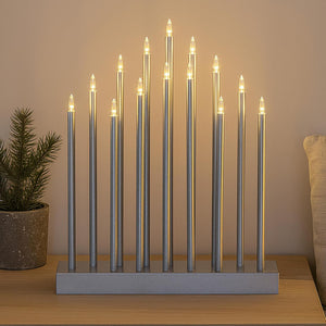 Silver Christmas LED Candle Bridge