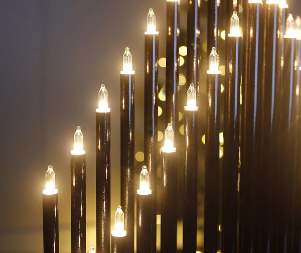 String of lights hanging against a dark background