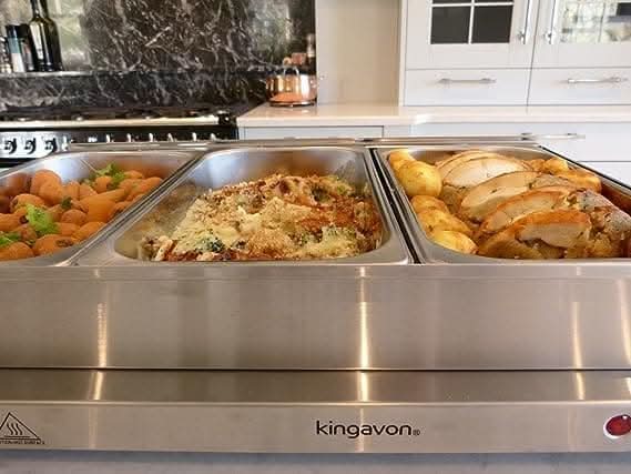 Large Capacity 3 Pan Stainless Steel Electric Buffet Server Food Warmer