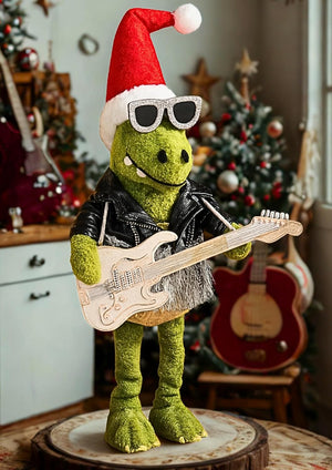 Rockin' T Rex Dinosaur Plush Christmas Ornament