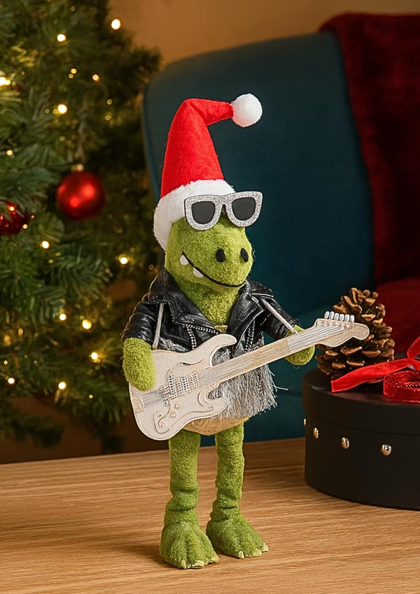 Rockin' T Rex Dinosaur Plush Christmas Ornament