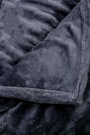 Close-up of a textured dark blue fabric
