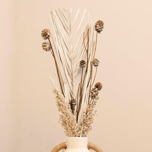 Rustic White Dried Flower and Leaves