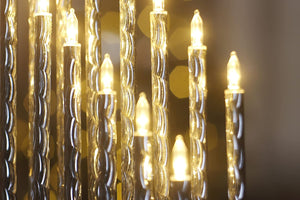 Christmas 33 Warm White LED Pipe Twisted Candle Bridge