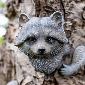 Novelty Tree Hugging Raccoon Garden Ornament