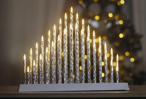 Christmas 33 Warm White LED Pipe Twisted Candle Bridge