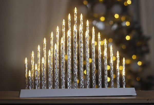 Christmas 33 Warm White LED Pipe Twisted Candle Bridge