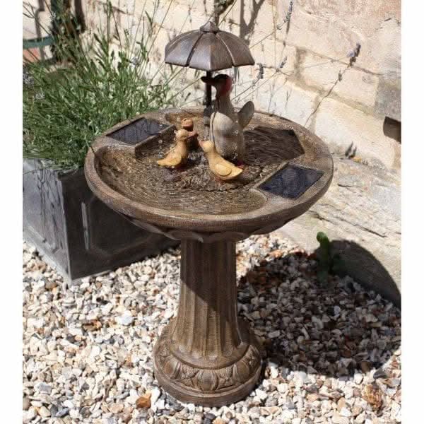 84cm duck garden water feature shown from front
