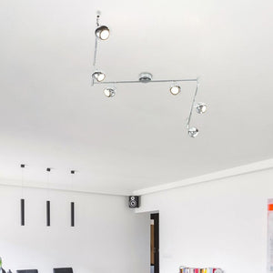 Modern ceiling light fixture on a white ceiling