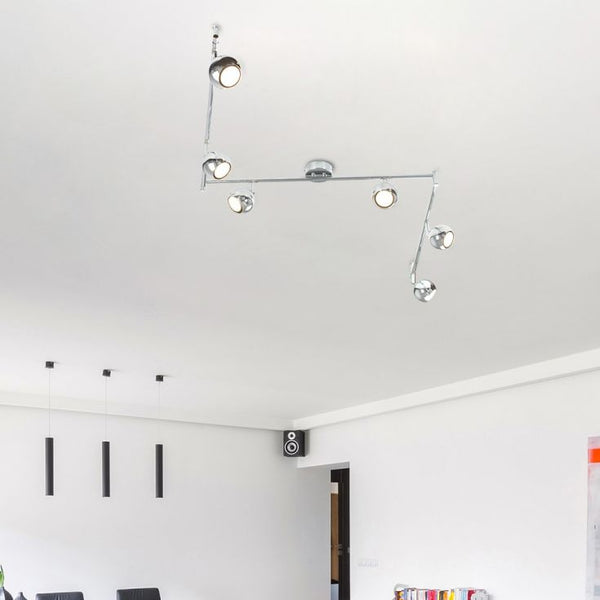 Modern ceiling light fixture on a white ceiling