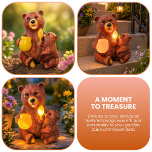 Solar Honey Bear Garden Ornament with LED Lights