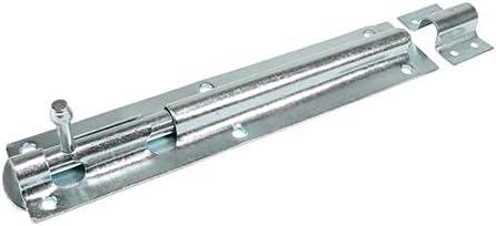 Zinc plated 8 inch sliding door bolt.