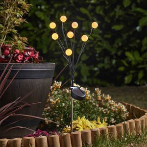 70cm solar 8 stem globe garden stake light