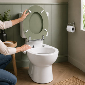 Sage Green Soft Close MDF Toilet Seat with Quick Release