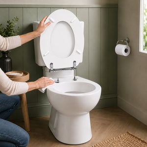 White MDF Soft Close Toilet Seat with Quick Release Oval Fit
