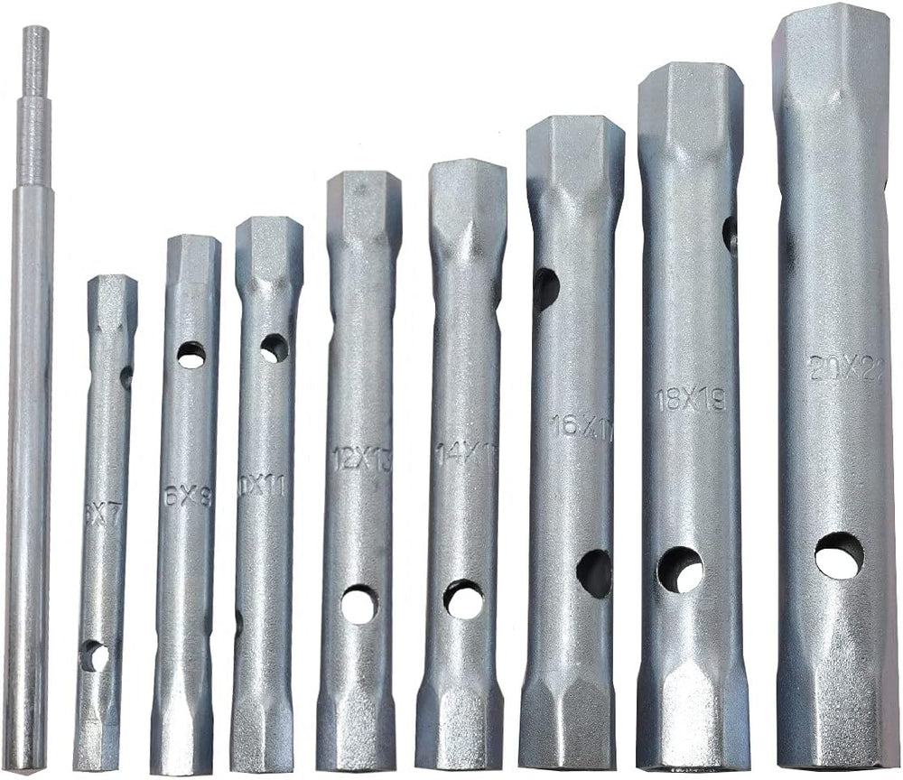 8pc tubular box spanner set with tommy bar