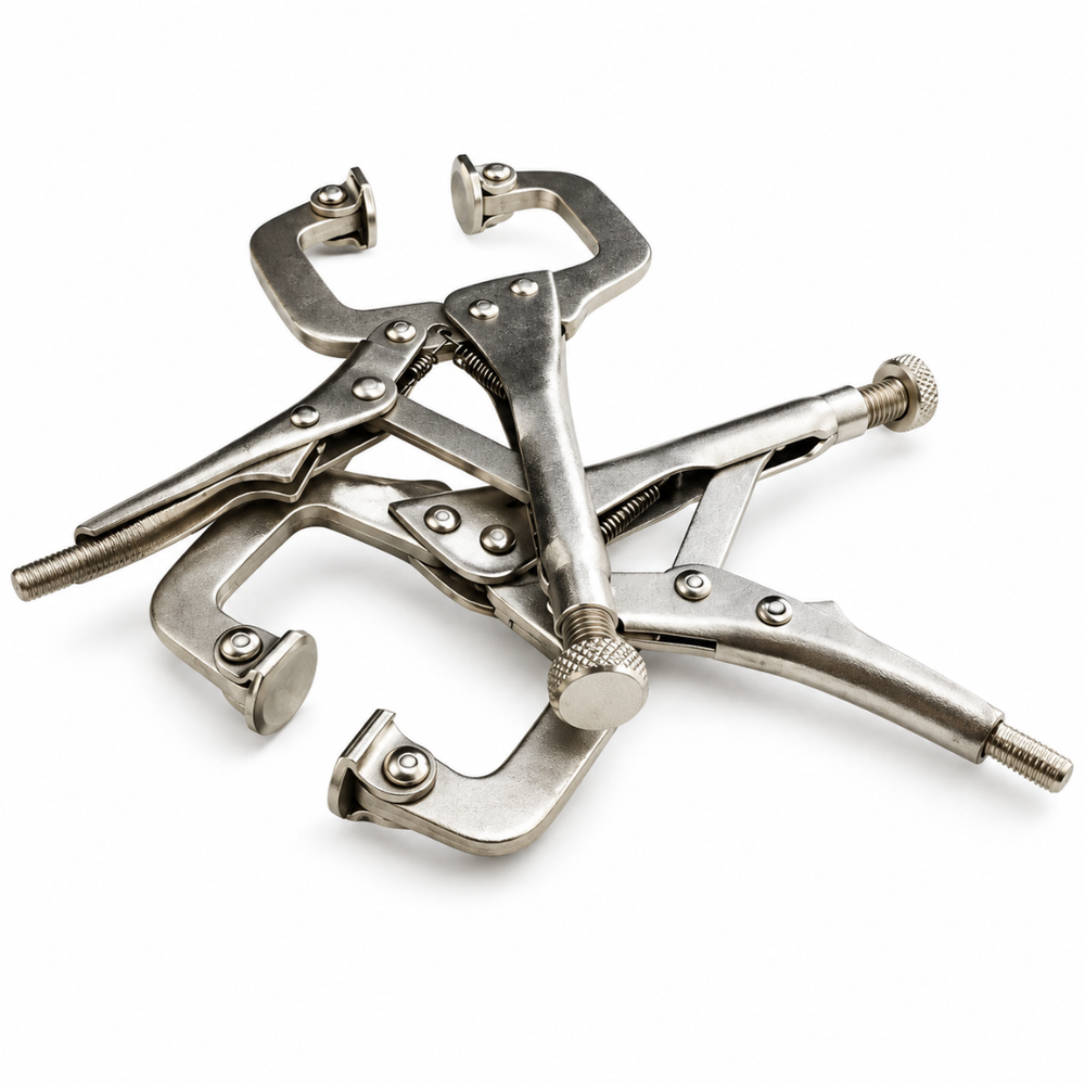 2Pc Mini C Clamps 4" Inch Locking Mole Grips Welding DIY Mechanic Tools