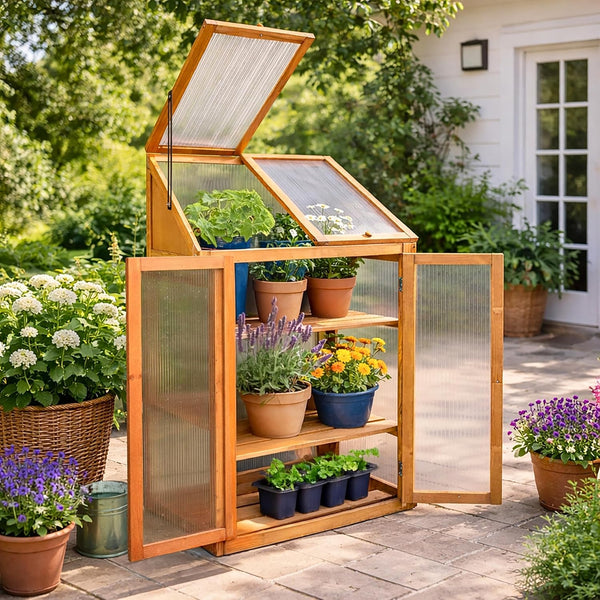 Deluxe Wooden Multipurpose Mini Greenhouse