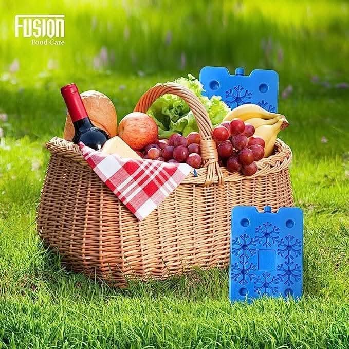 Reusable Ice Packs for Cool Box - Four Pack Freezer Blocks 16x11cm