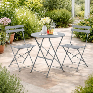 Grey 3-Piece Outdoor Bistro Set
