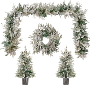 Luxury Frosted Pre Lit Christmas Set