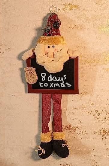 Novelty Hanging Christmas Santa with Chalkboard Christmas Decorations