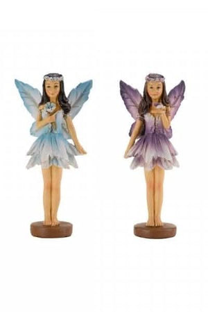Fairy Garden Enchanted Miniature 2pc Fairy Figurines Fairies (Blue & Purple)