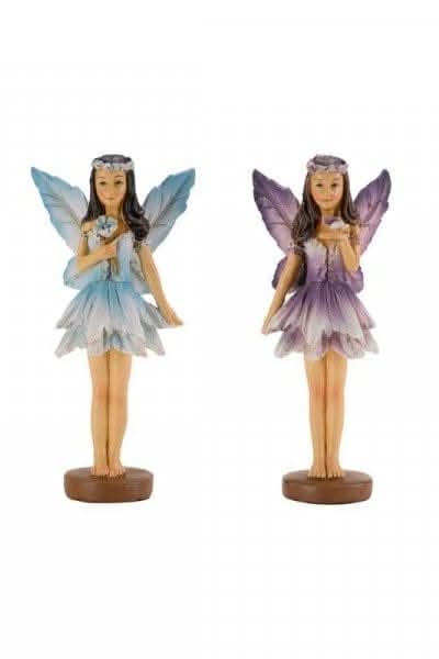 Fairy Garden Enchanted Miniature 2pc Fairy Figurines Fairies (Blue & Purple)