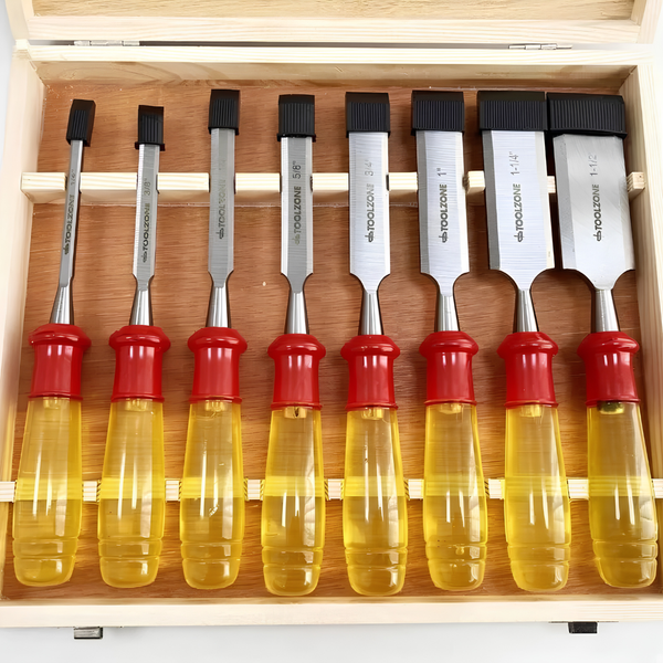 8pc Wood Chisel Set Hardened Blade Storage Case High Quality DIY Tool Set Polish
