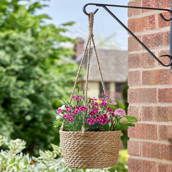 9 inch jute hanging flower basket planter