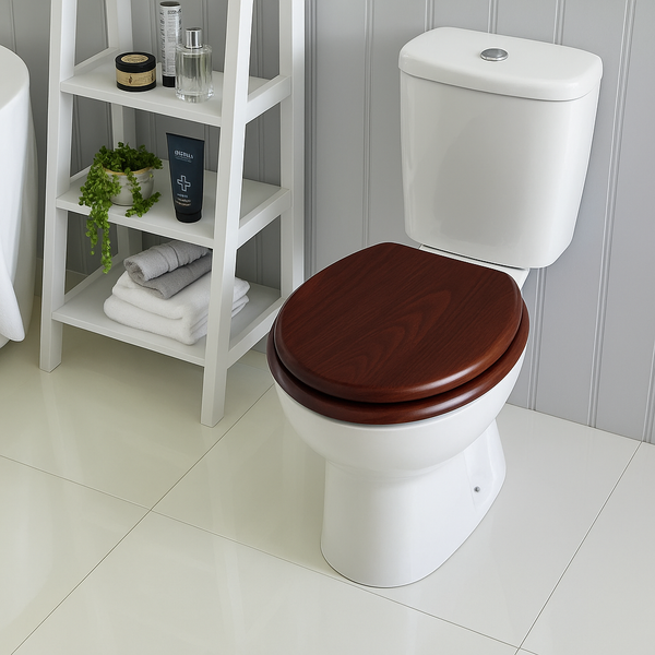 18" Standard Traditional Wooden MDF Toilet Seat - Mahogany