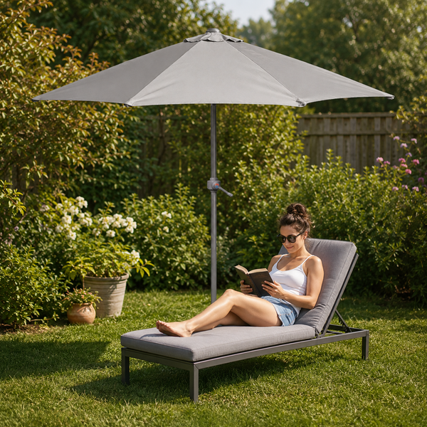 1.7m Outdoor Garden Parasol UV Patio Sun Shade Umbrella