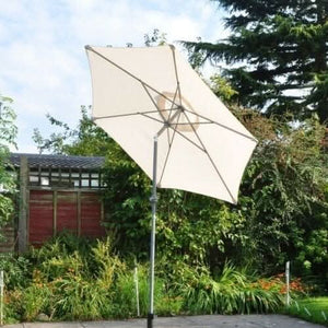 Aluminium garden parasol for outdoor dining spaces