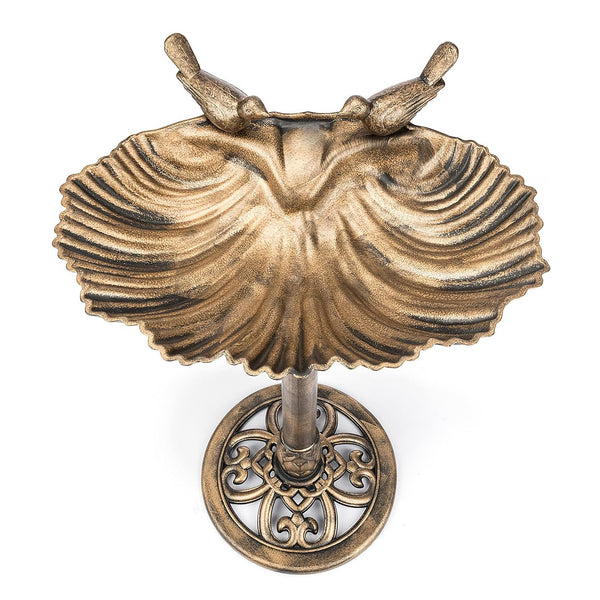 Bronze Effect Freestanding Bird Bath Garden Water Feeder