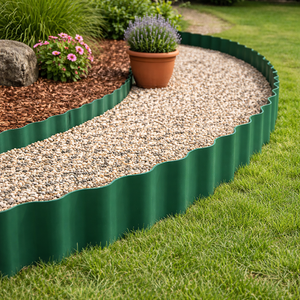 Green Wavy Lawn Edging Roll – Flexible Garden Border 30m