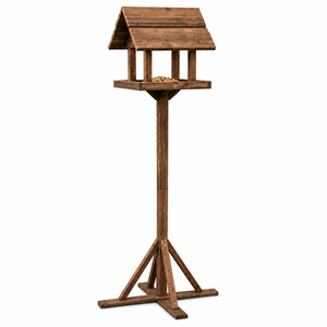 Premium Freestanding Wooden Bird Feeding Station