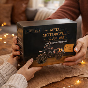 Bronze Metal Motorbike Ornament – Vintage Scrambler Bike Decorative Sculpture