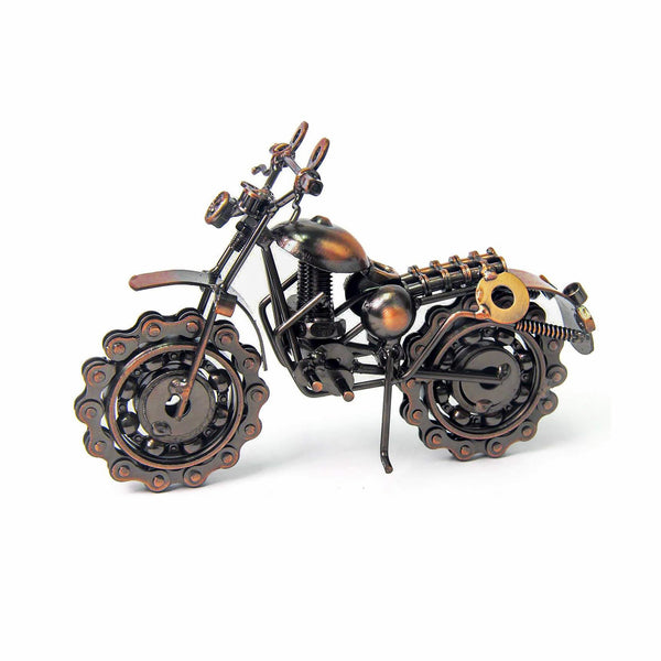 Bronze Metal Motorbike Ornament – Vintage Scrambler Bike Decorative Sculpture