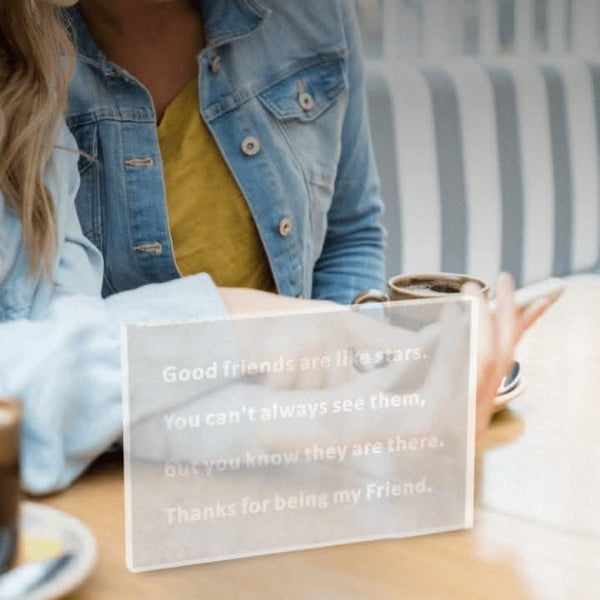 Best friend glass keepsake gift with engraved message