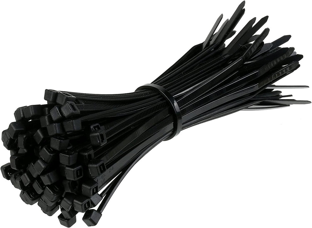 Black cable ties pack of 100 for cable organisation