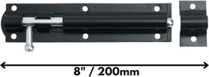 Heavy duty steel gate bolt with mounting screws