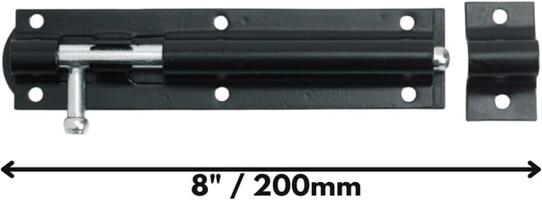 Heavy duty steel gate bolt with mounting screws