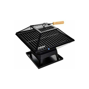 Black steel fire pit for summer garden entertaining