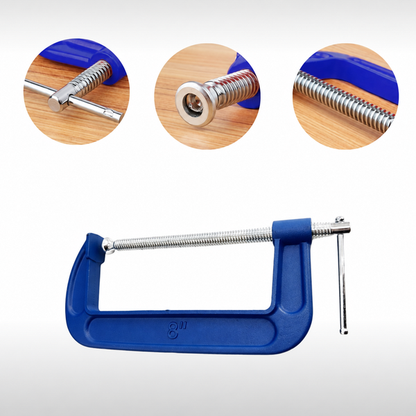8" Heavy Duty G-Clamp Steel Alloy Iron Durable Strong Screw Handle DIY Tool Vice