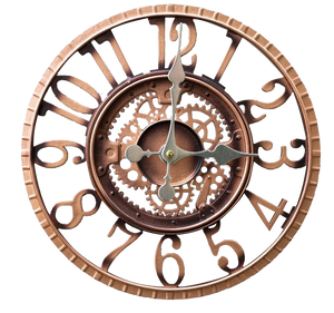 Large Outdoor Open Face Bronze Effect Garden Wall Clock